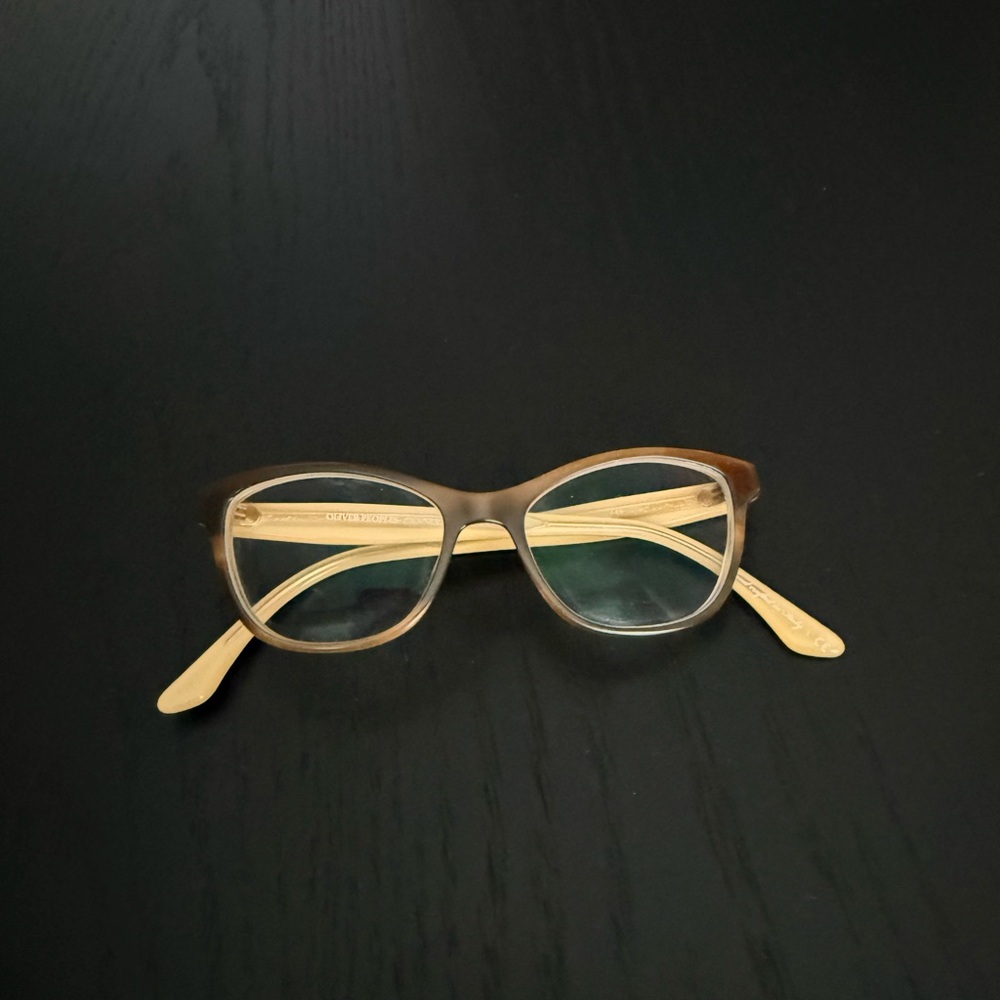 Oliver Peoples Two-Tone Brown and Cream Glasses